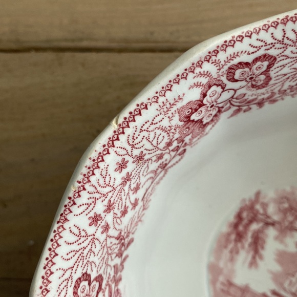 Antique T&J Mayer Longport NONPAREIL Red Pink Bowl - Picture 11 of 11